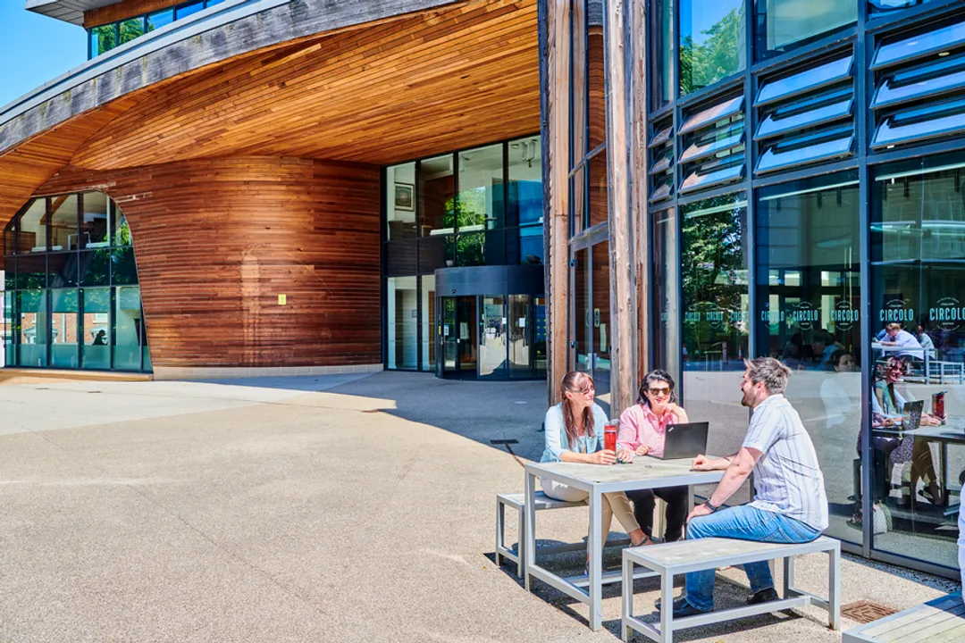 Staff outside Palatine centre