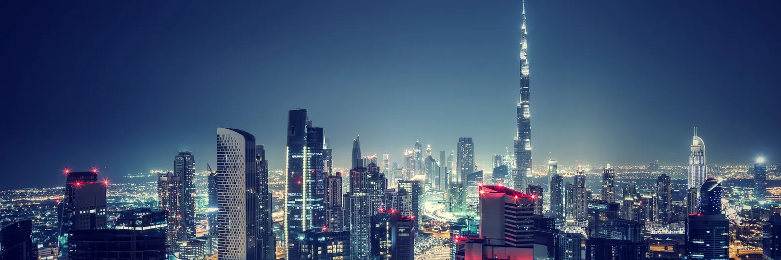 Dubai skyline at night