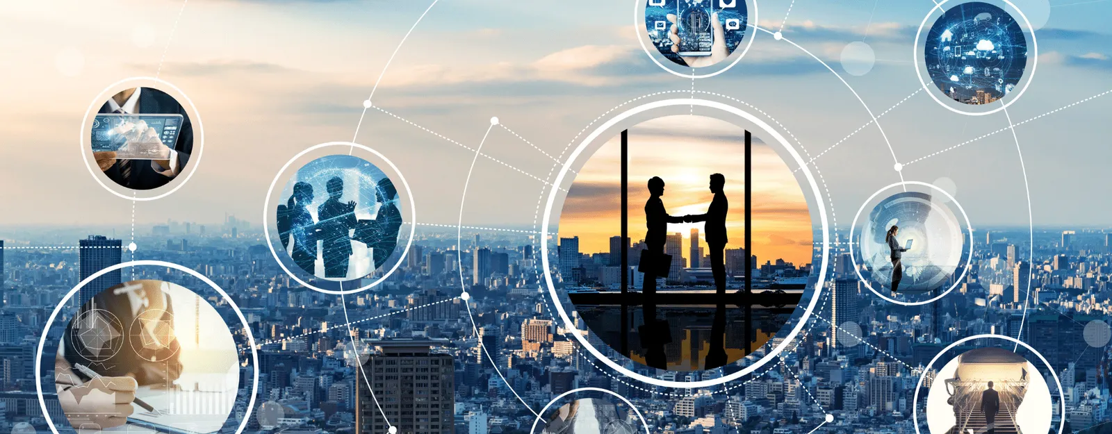 A multi image network which explains business concepts