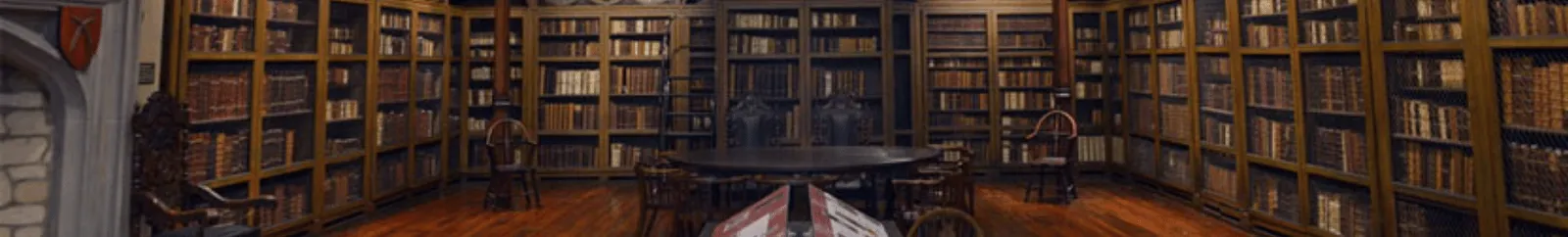 Cosins Library with books, table and chairs