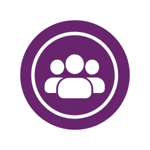 Illustration of three people as an icon