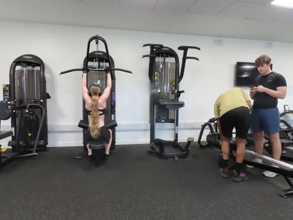 Students using The Hub Gym