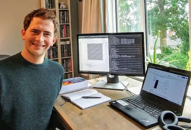 Student siting at a desk