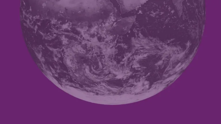 Purple tinted globe on purple background