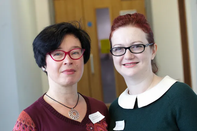 Two people at CRiVA conference 2018