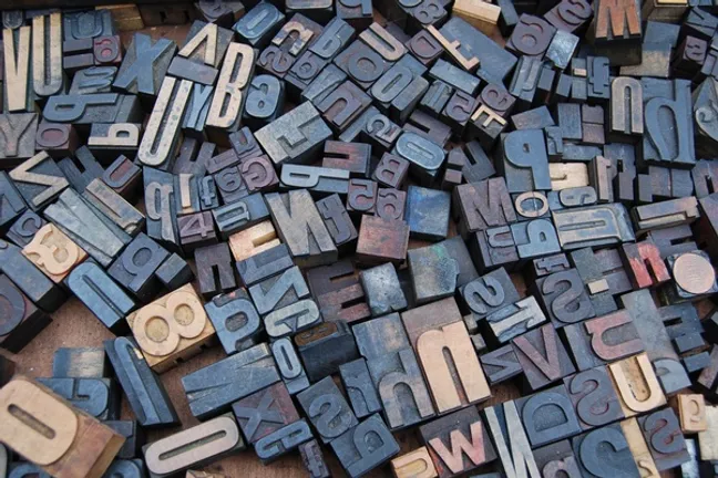 Old-fashioned printing blocks