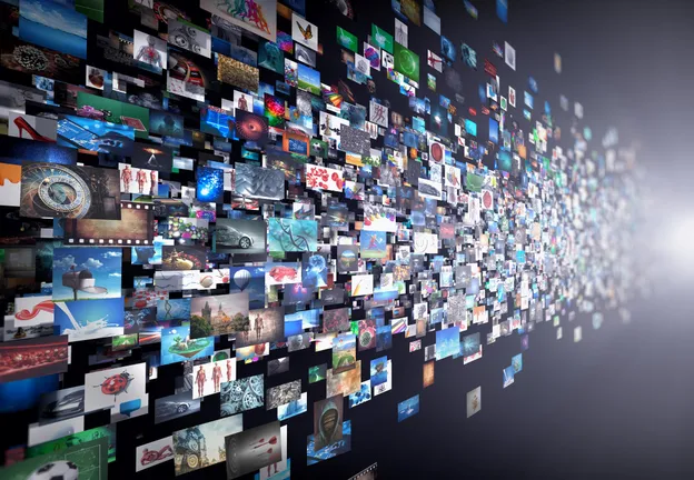 media images on wall