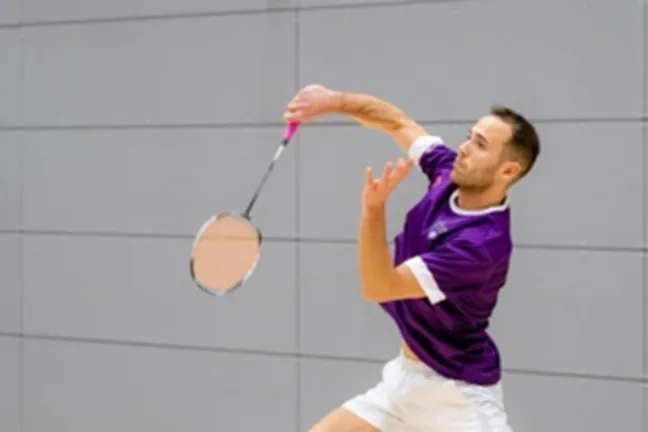 Male badminton player