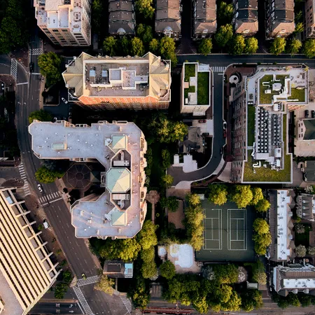 Modern urban city district