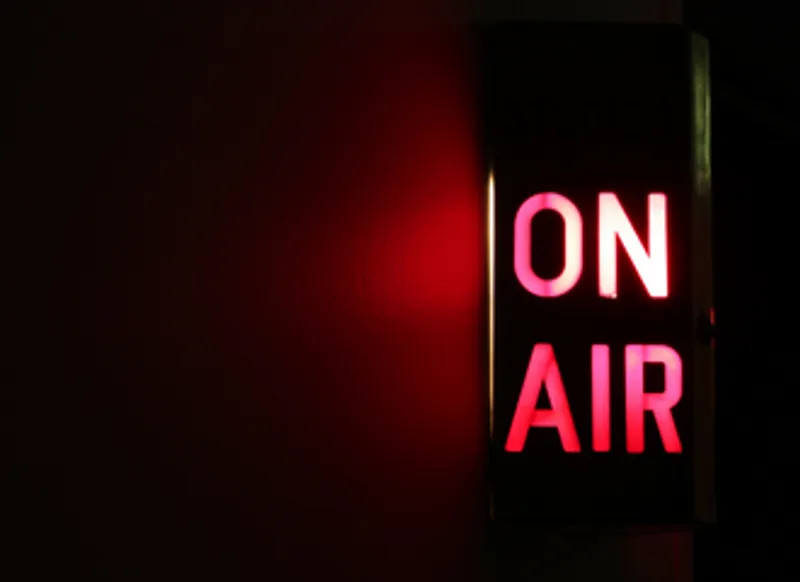 On Air sign, lit up