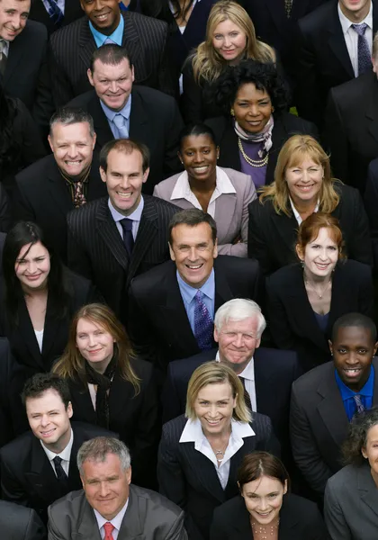 A large group of business people