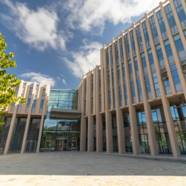 Large building with blue skies