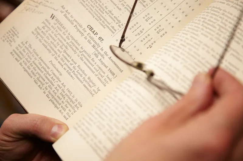 Close-up of open law book