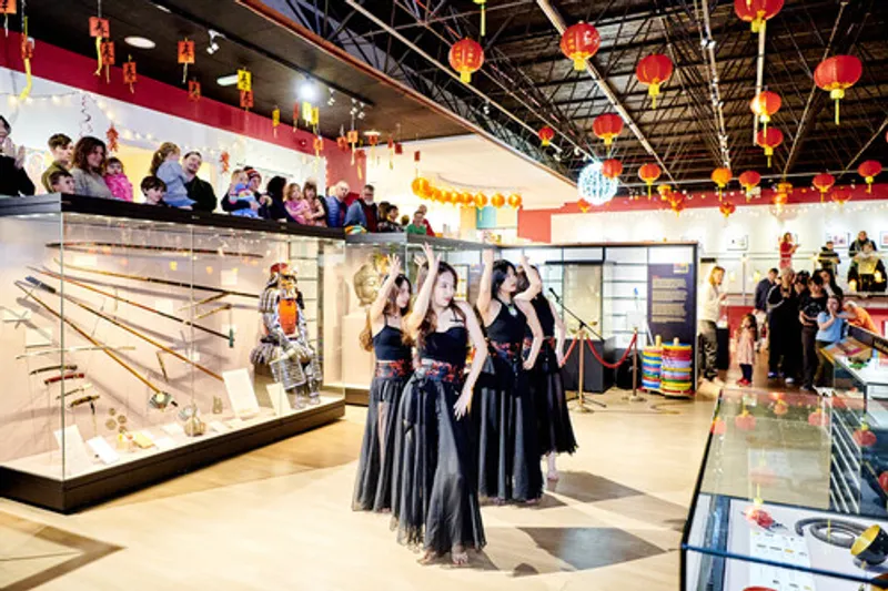 A group of dancers performing at the Oriental Museum