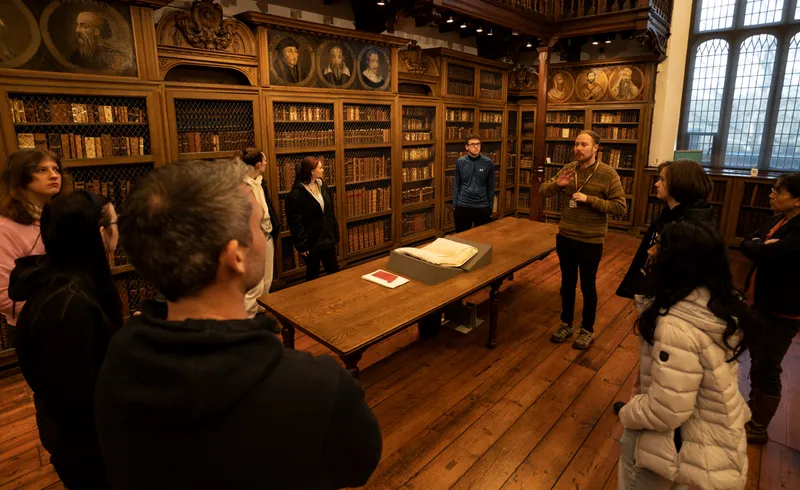 Image of a taught session happening in Bishop Cosin's Library