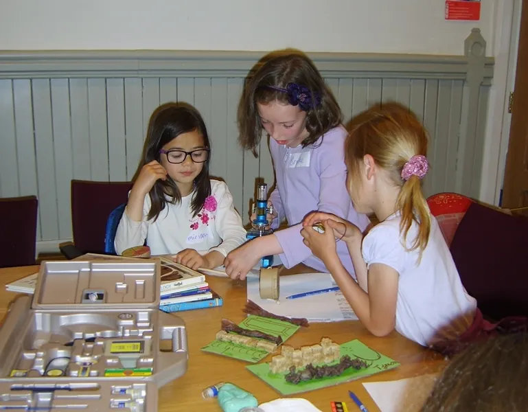 Durham Archaeology Explorers preparing their exhibition