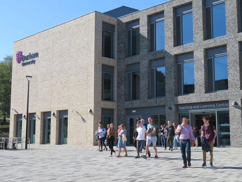 People exiting the teaching and learning centre