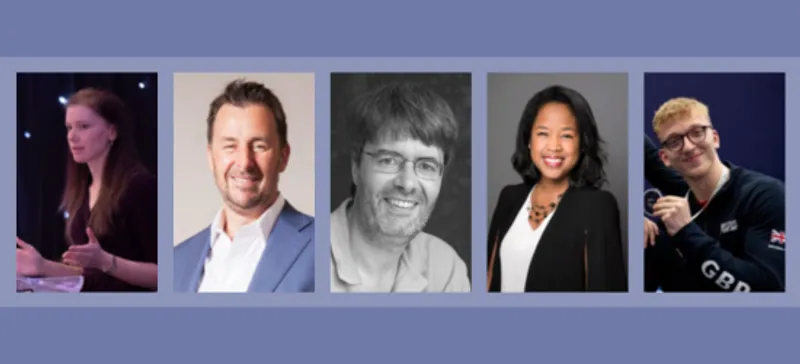 Five Headshots of the host and speakers for this event