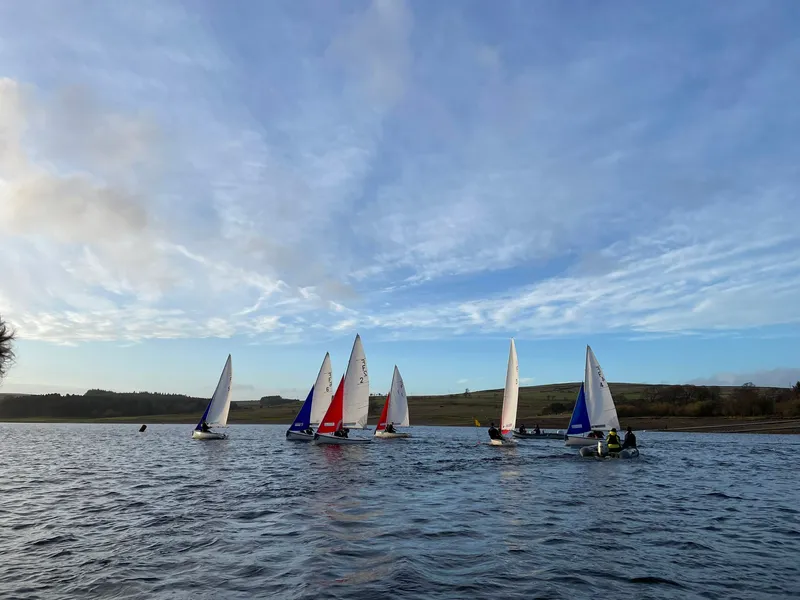Our Sailing Club fleet sail at Derwent Reservoir