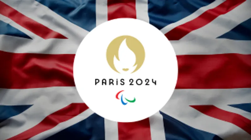 The Paralympics logo on top of the Union Jack flag