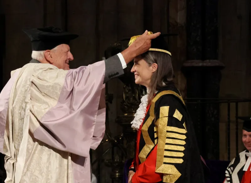 Dr Fiona Hill and Sir Thomas Allen at the Chancellor Installation ceremony