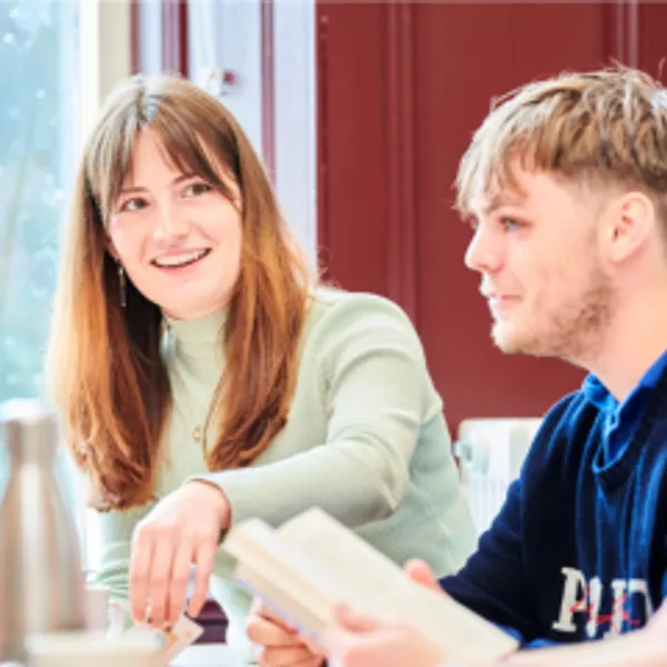 Two students reading