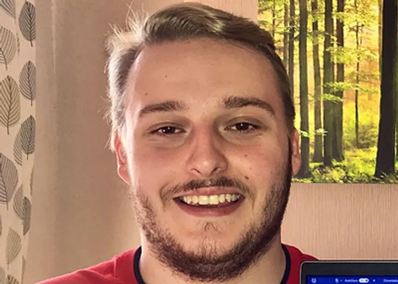 A student testimonial photograph of Jack