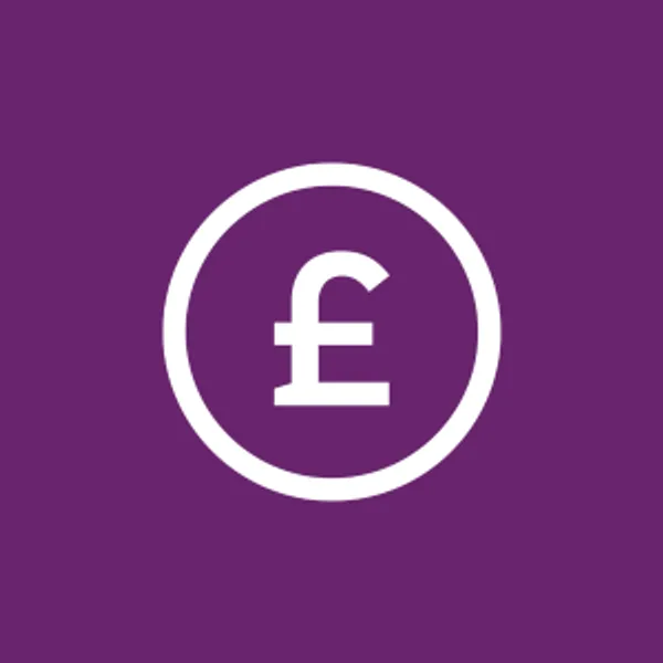 Purple Finance Icon - Pound Symbol