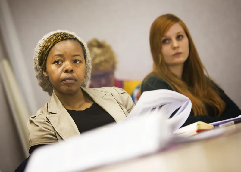 Students sat listening to a lecture