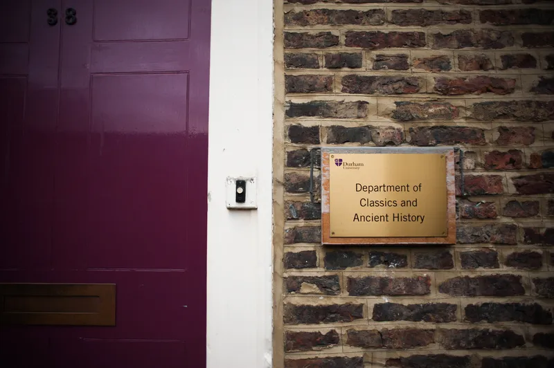 Plaque outside the Classics and Ancient History building