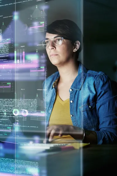Person writing advanced code