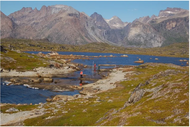 oastal lake in South Greenland that may contain evidence of an earthquake and tsunami in its sediments.