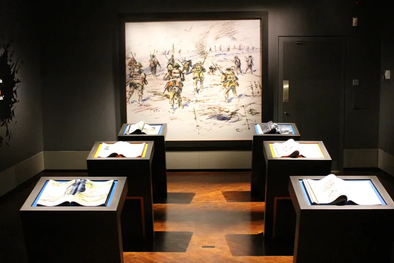 Texts on display in the Palace Green Library