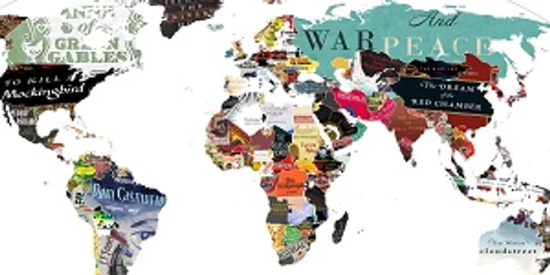 Map made up of different books