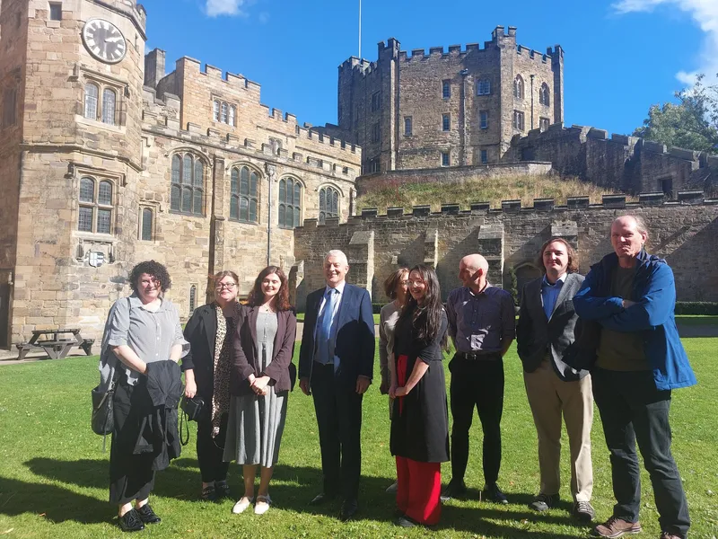 People standing outside Durham Castle