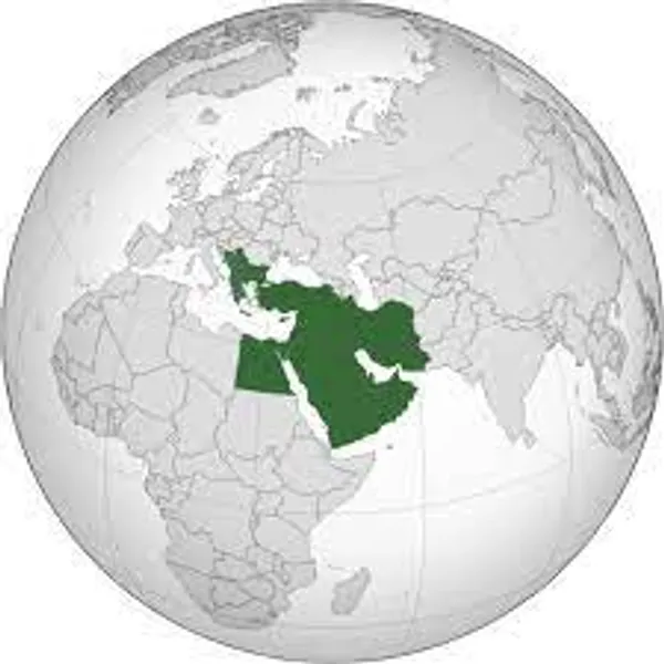 A globe depicting the near east countries