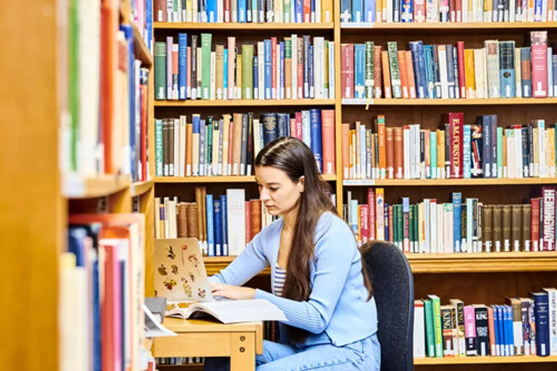 Student at quiet study in St Cuthbert's Society College
