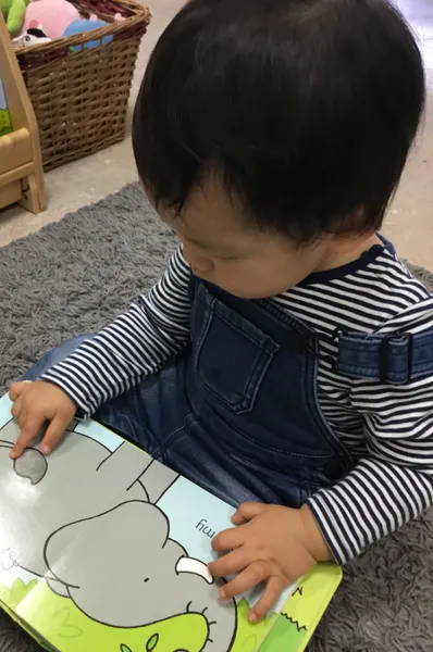 Child with picture book