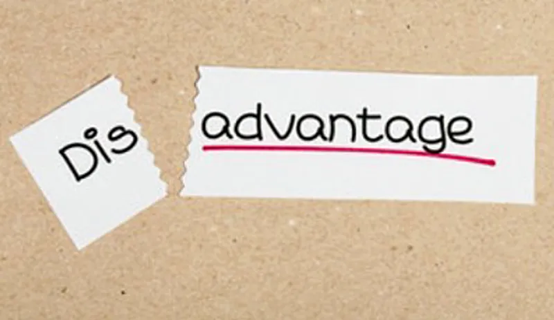 A torn piece of paper with Dis Advantage written on it
