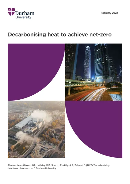 Front cover for Policy Brief Decarbonising heat to Achieve net-zero