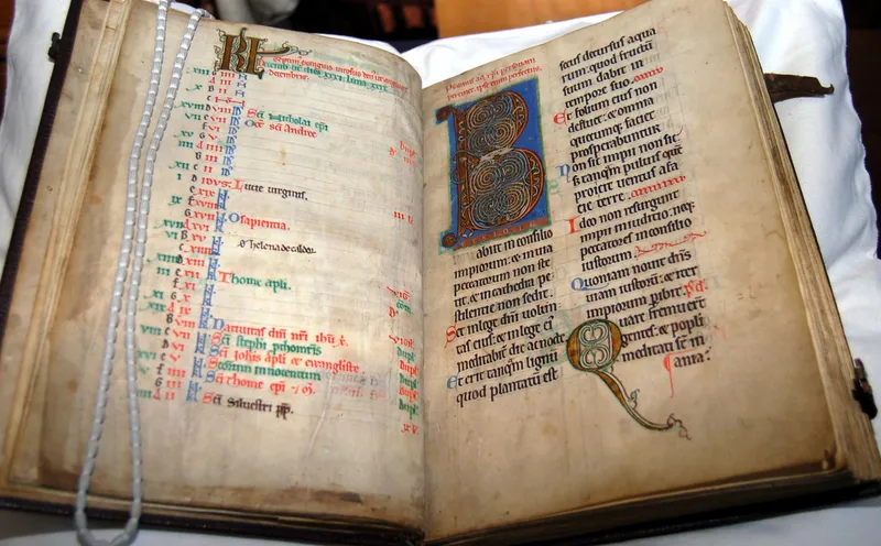 Illuminated manuscript in Bishop Cosin's Library, Palace Green