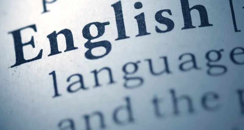 English word written in a dictionary