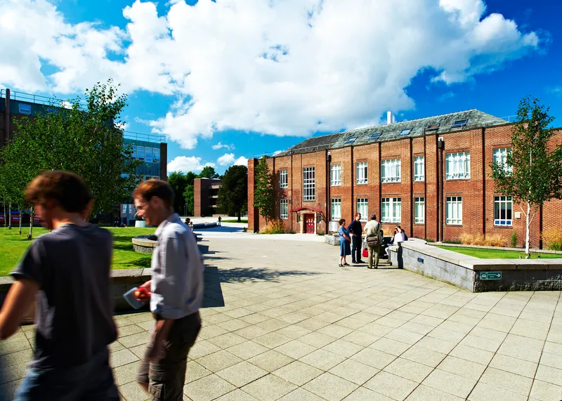 Students walking through the Mountjoy campus