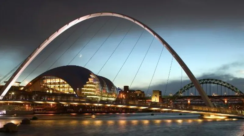 Smaller Millenium and Tyne Bridge at sunset