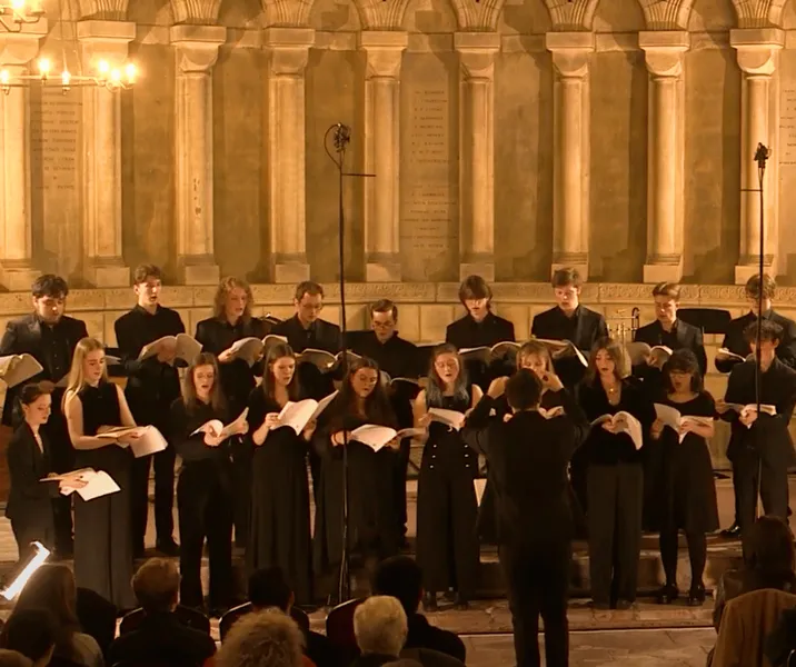 Members of Chamber Choir perform in Durham Cathedral Chapter House