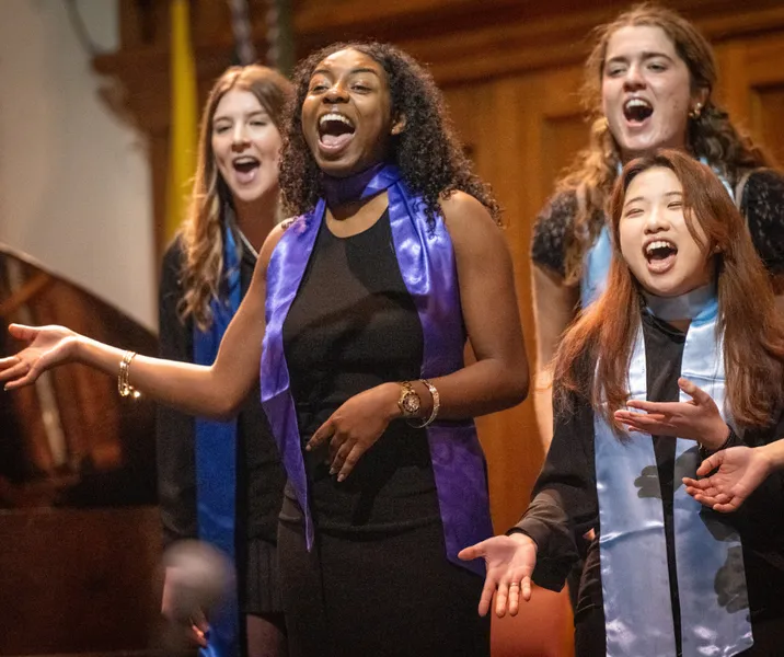 Gospel singers performing passionately