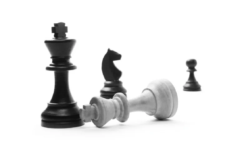 Black and white chess pieces
