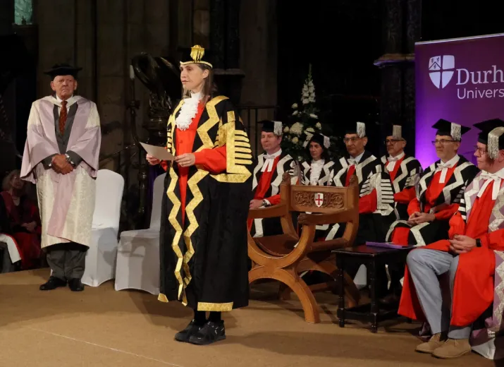 Chancellor Dr Fiona Hill taking the oath during her Installation Ceremony