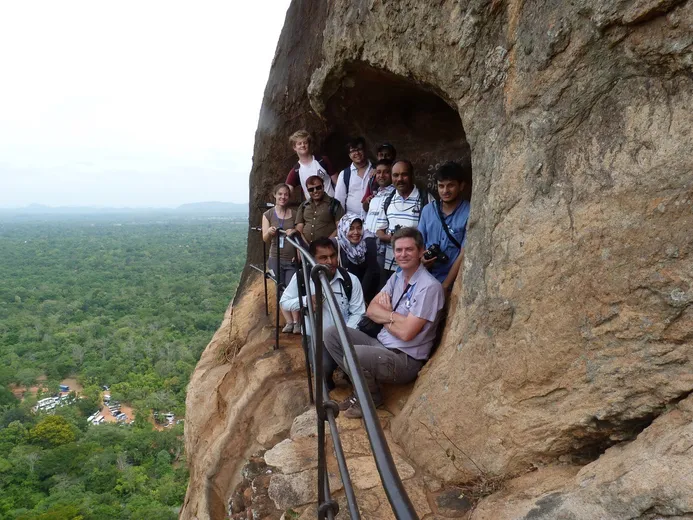 Robin Coningham and students