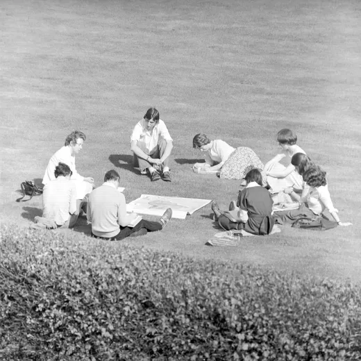 Geography Students relaxing date unknown